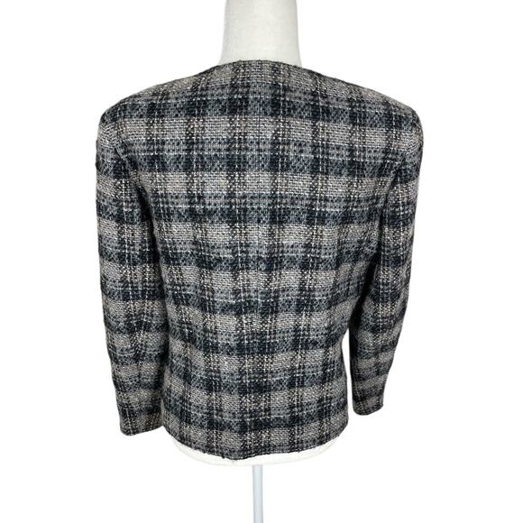 VTG Pendleton Wool Tweed Blazer Women's Neutral Size 10 Academia Classic Career - Picture 7 of 14